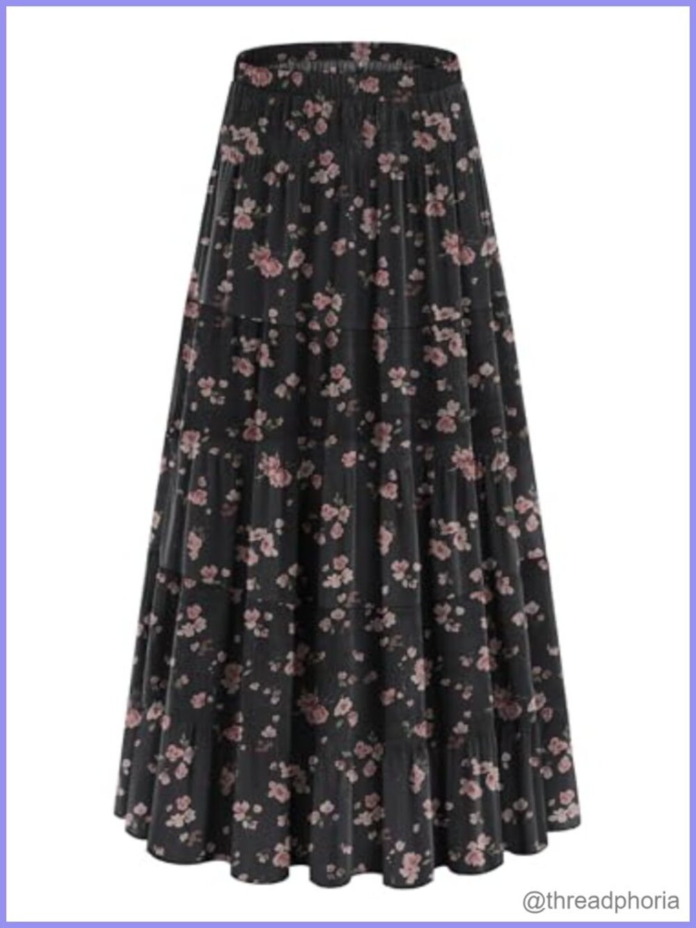 A-Line Maxi Skirt Flowy Chiffon Boho Tiered Western Midi